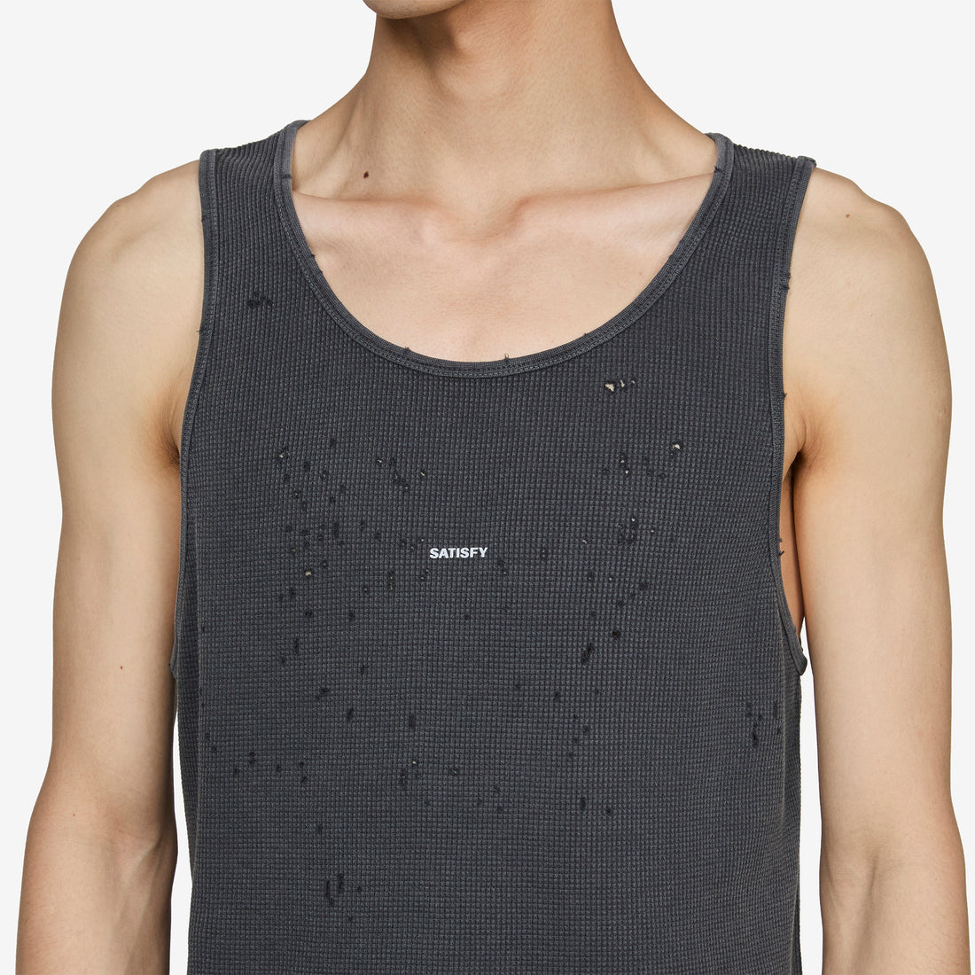 MothTech™ Waffle Singlet Aged Black Tees