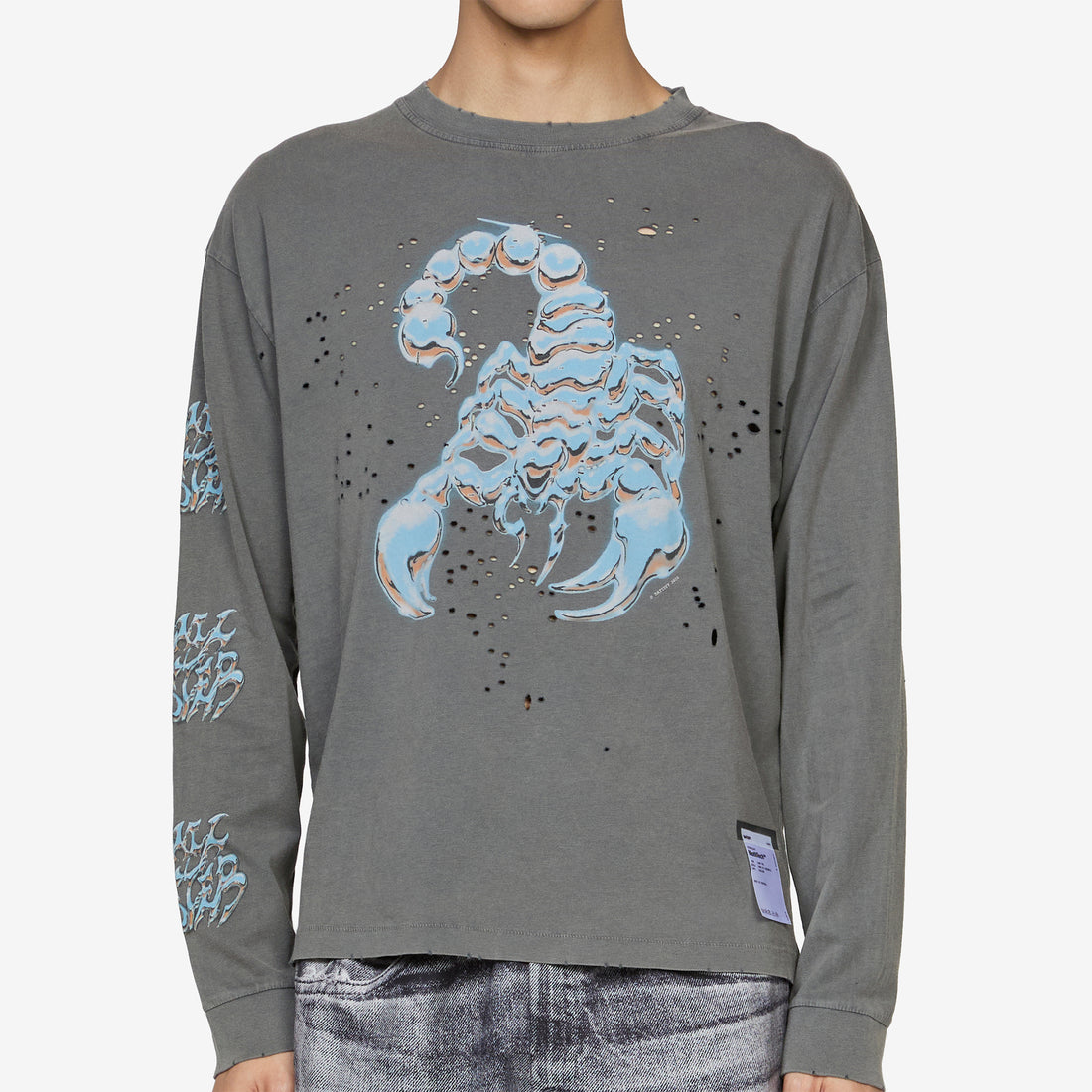 MothTech™ Long T-Shirt Faded Black Scorpion Tees
