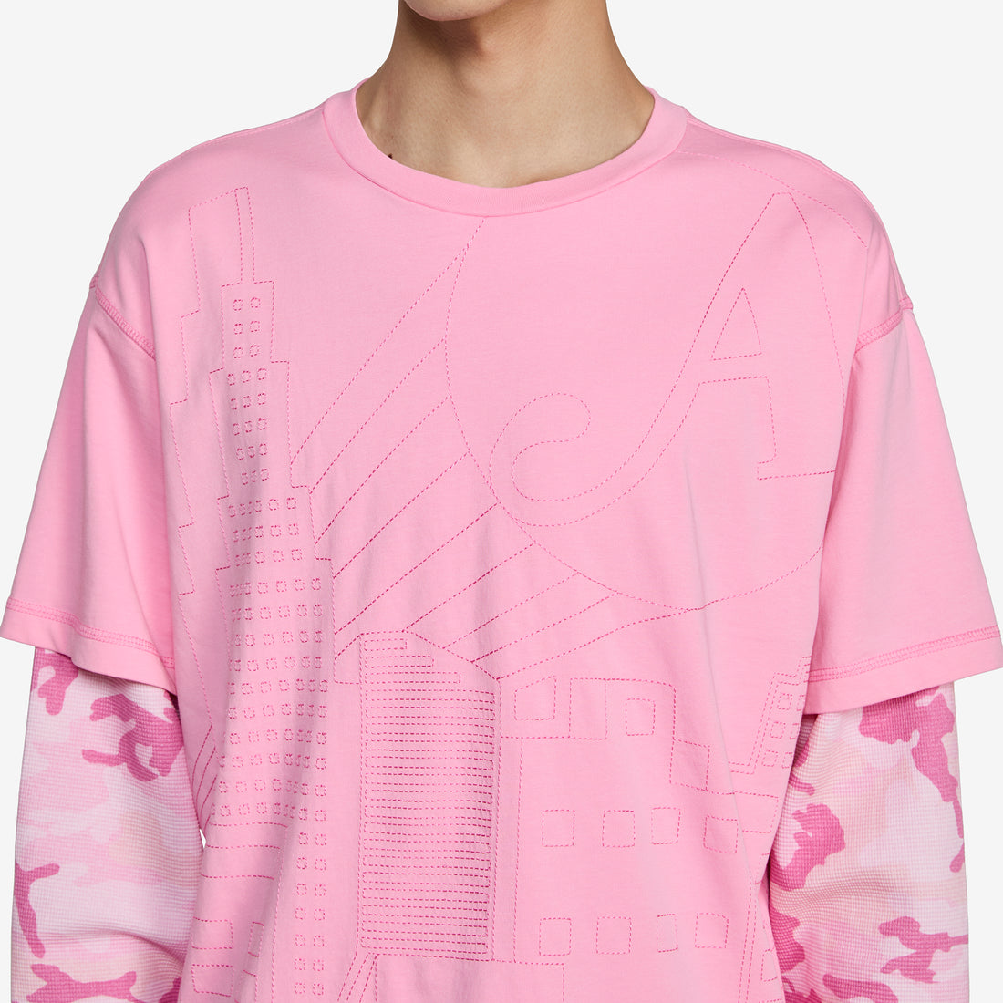 Skyline Waffle Longsleeve Shirt Pink Shirts