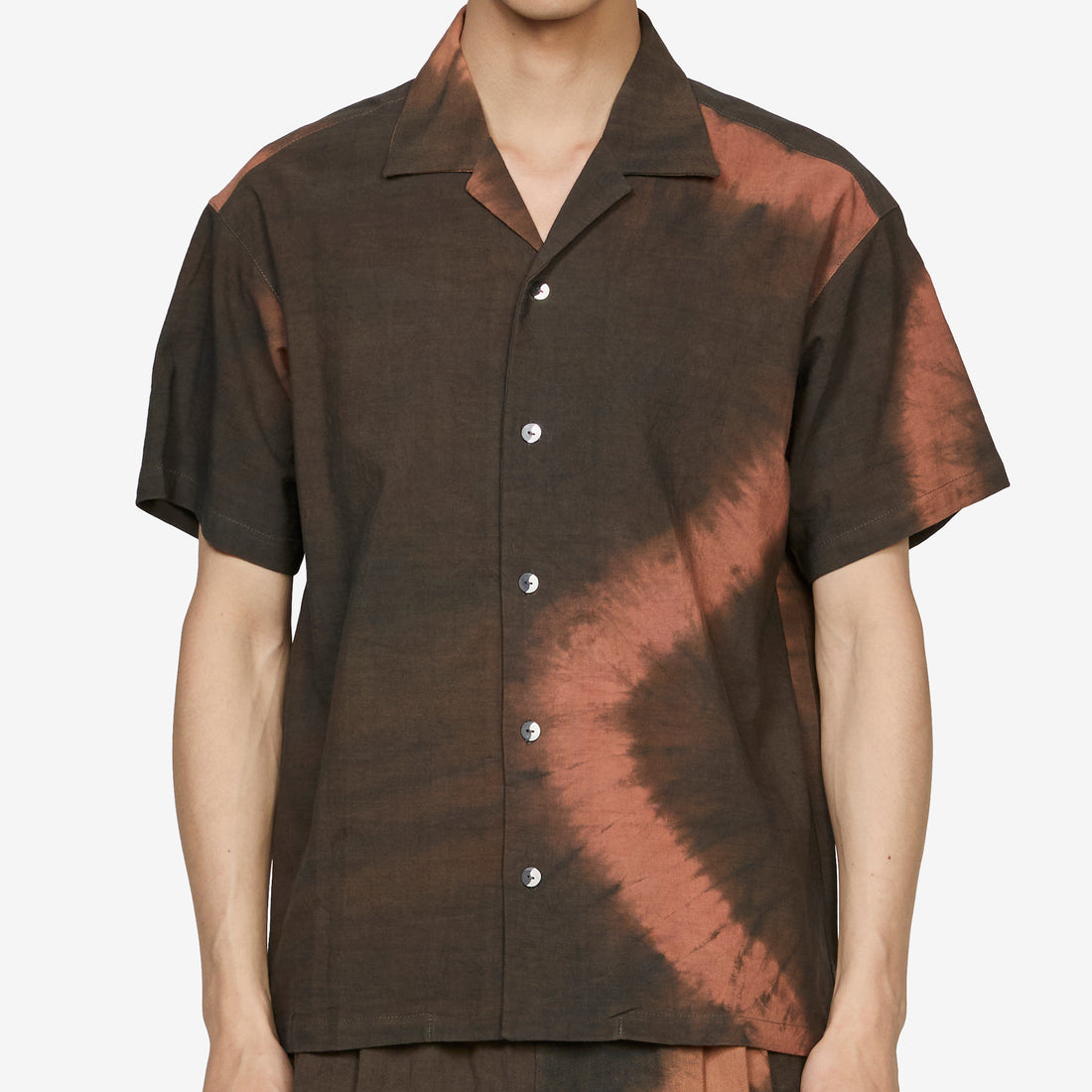 Tie-Dye Open-Collar Shirt Brown | Brick Shirts