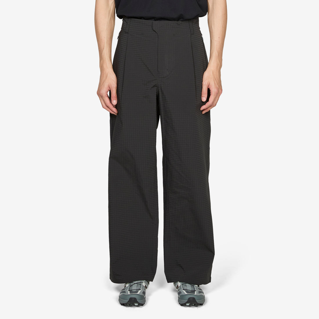 Waypoint Ripstop Pleated Trouser Charcoal Black Pants