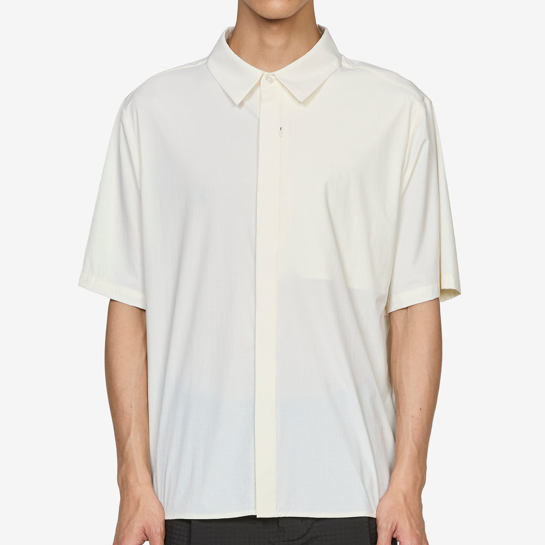 Align Button Up Short Sleeve Shirt Off White Shirts