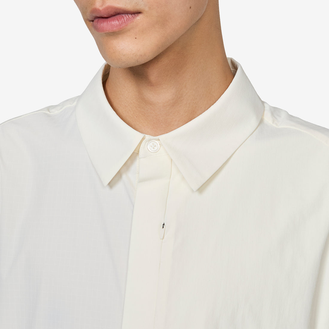 Align Button Up Short Sleeve Shirt Off White Shirts