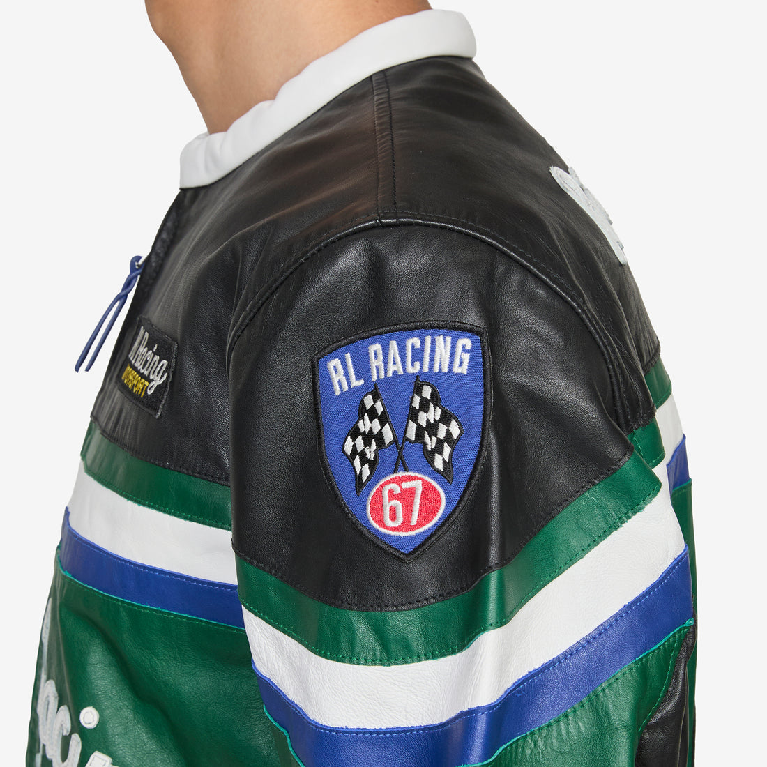 Leather Café Racer Jacket Tennis Green Multi Jackets