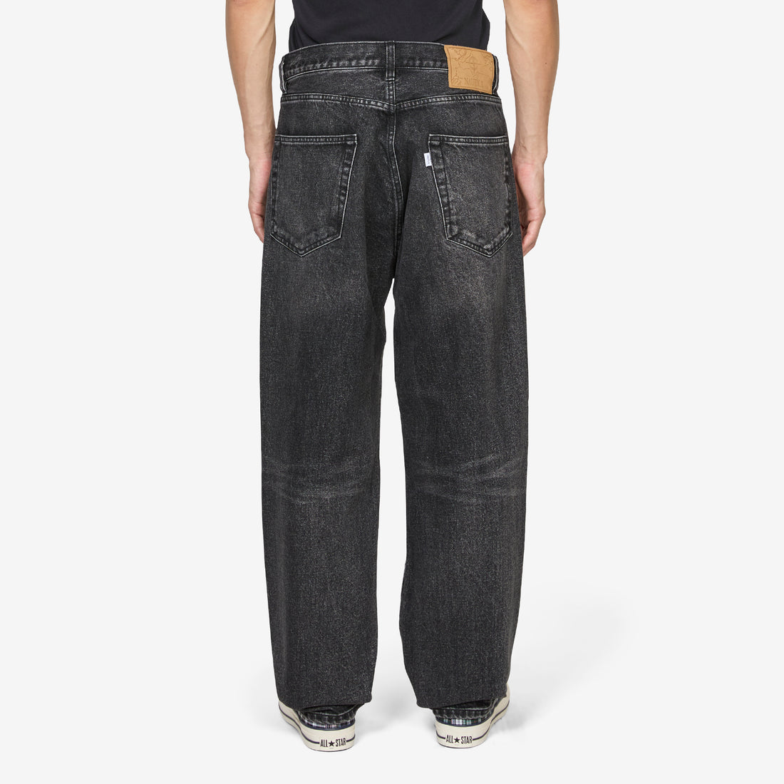 Vintage Washed Baggy Denim Pants Black Pants
