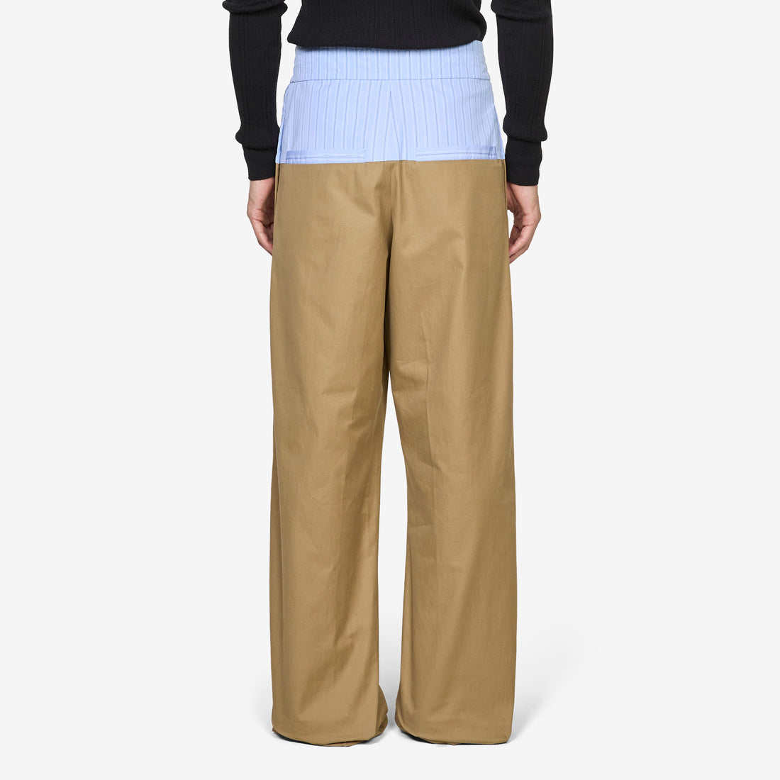 Contrast Waist Pants Camel Pants