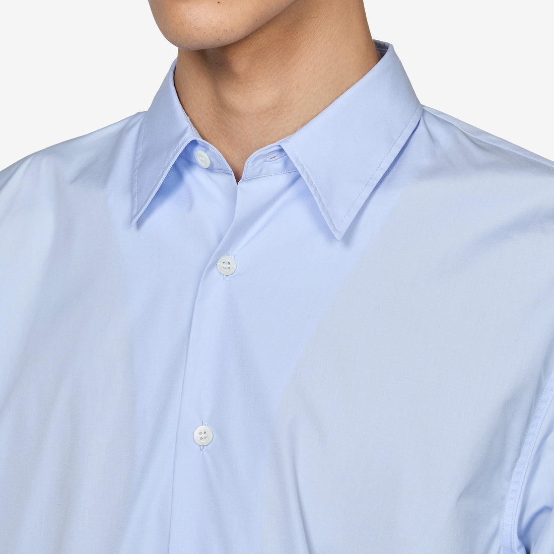 Contrast Cotton Shirt Light Blue Shirts