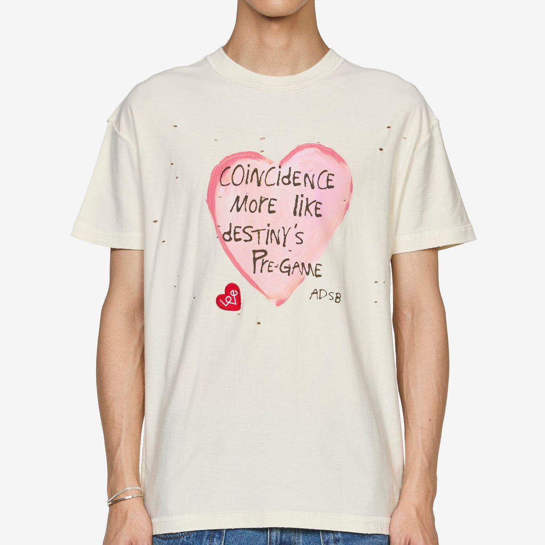 Heart Message T-Shirt Ecru Tees