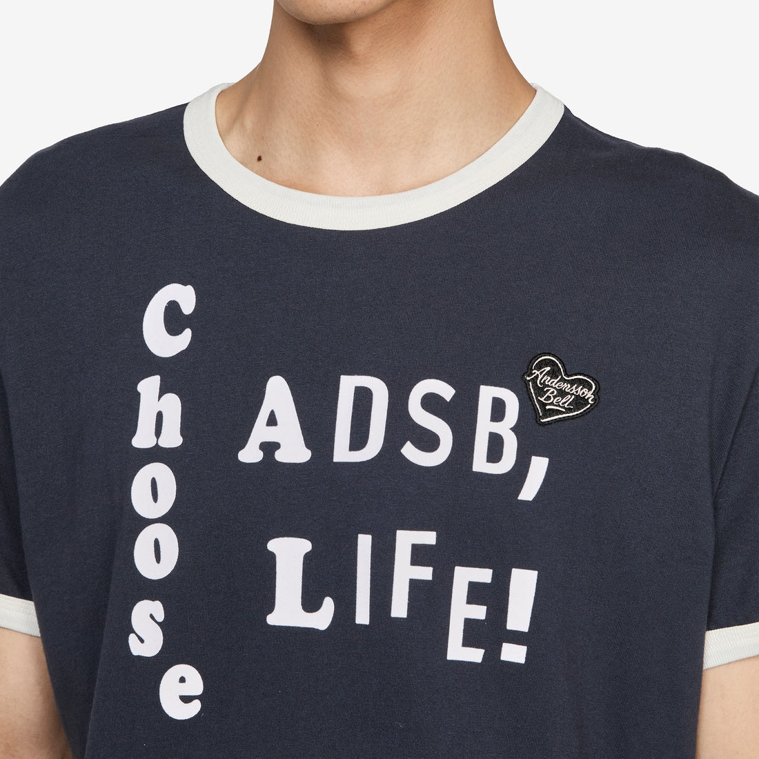 ADSB Flocking Ringer T-Shirt Navy Tees