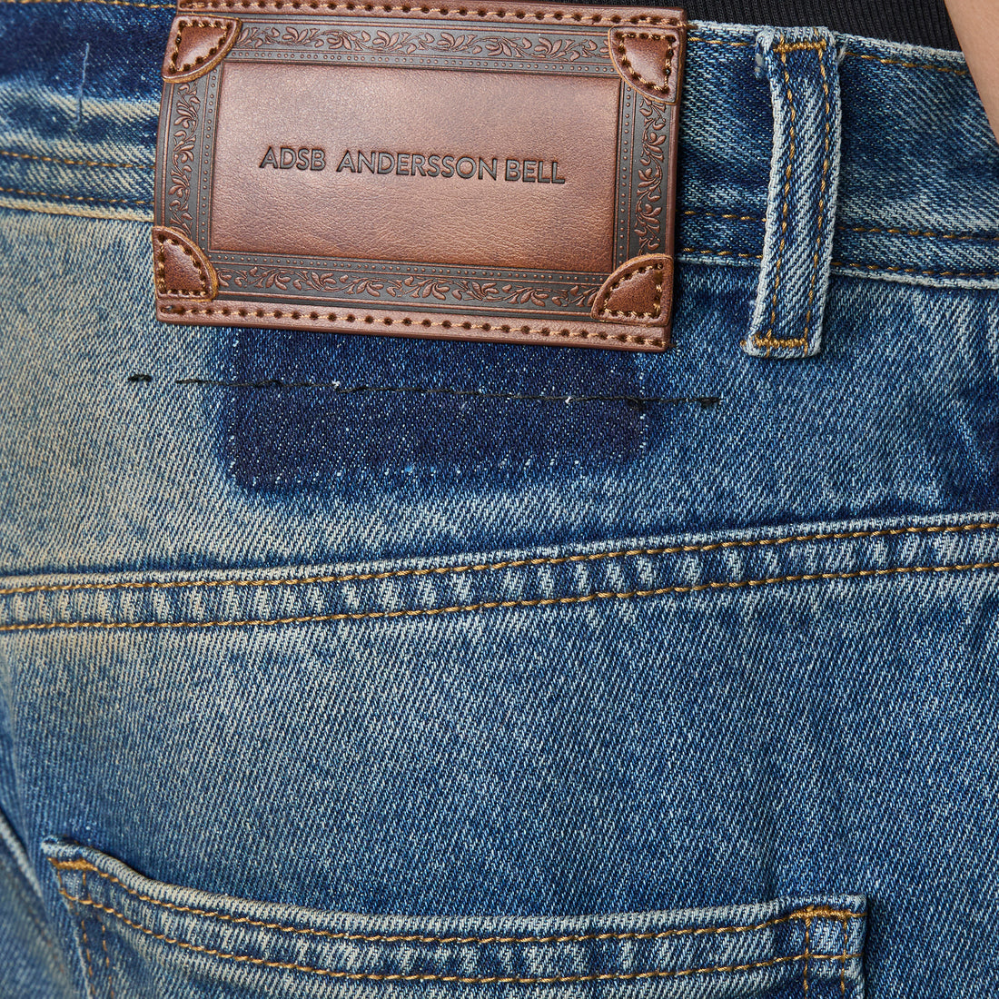 Layered Wide-Leg Jeans Blue Pants