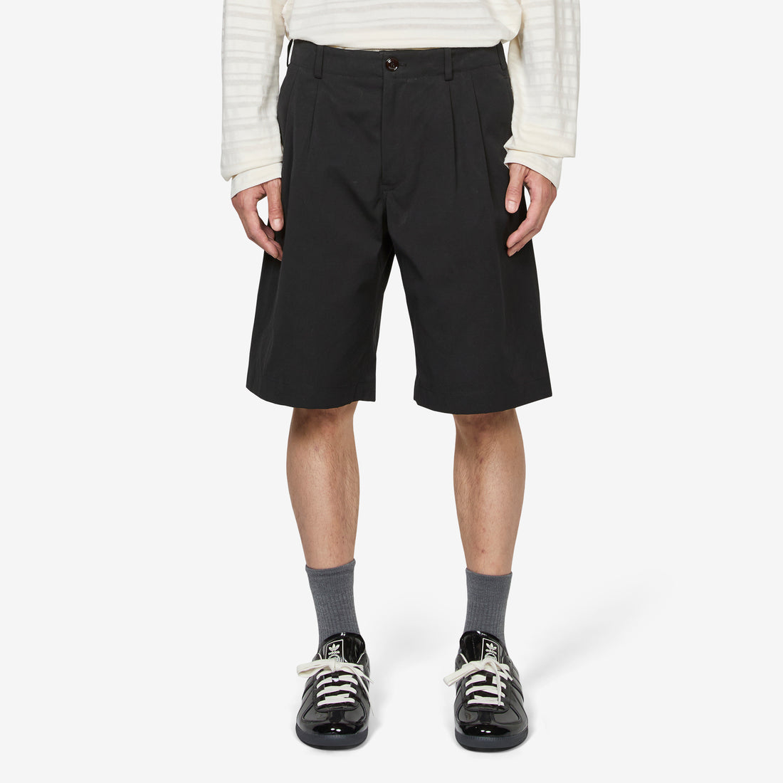 Ponte Shorts Studio Black Micro Canvas Shorts