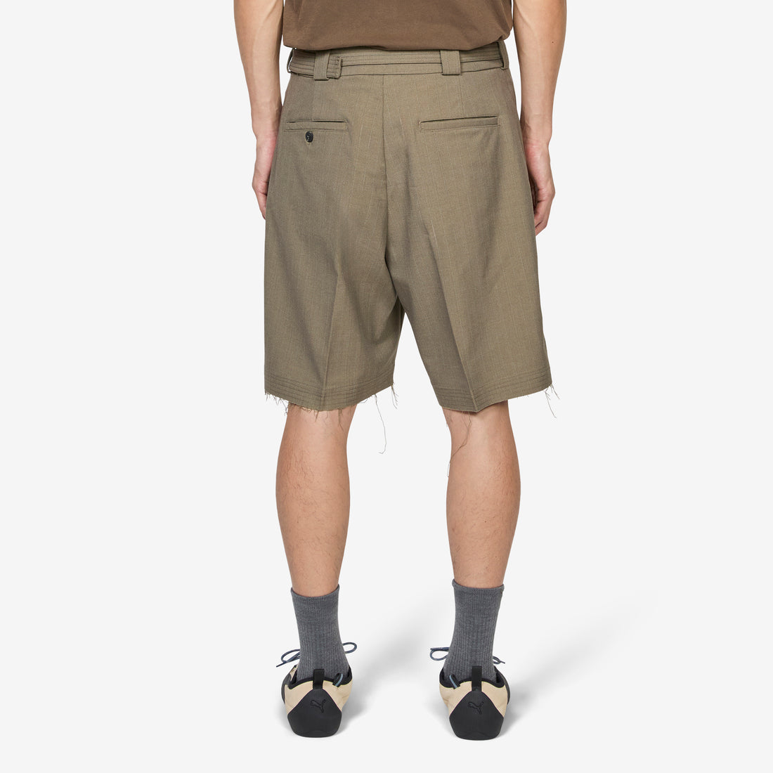 Above The Clouds x Cut Short Grey Pinstripe Shorts