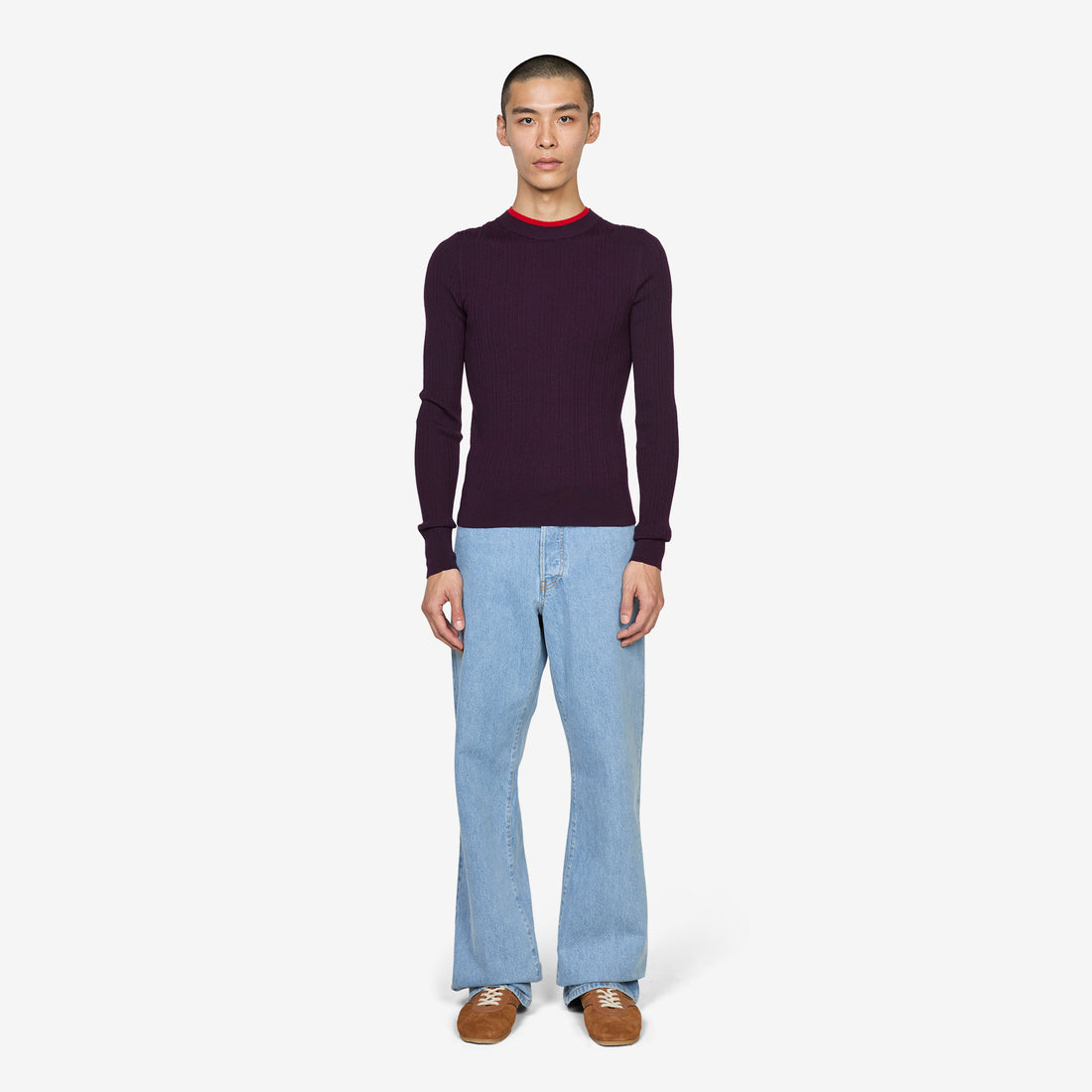 Merino Wool Sweater Dark Purple Jumpers