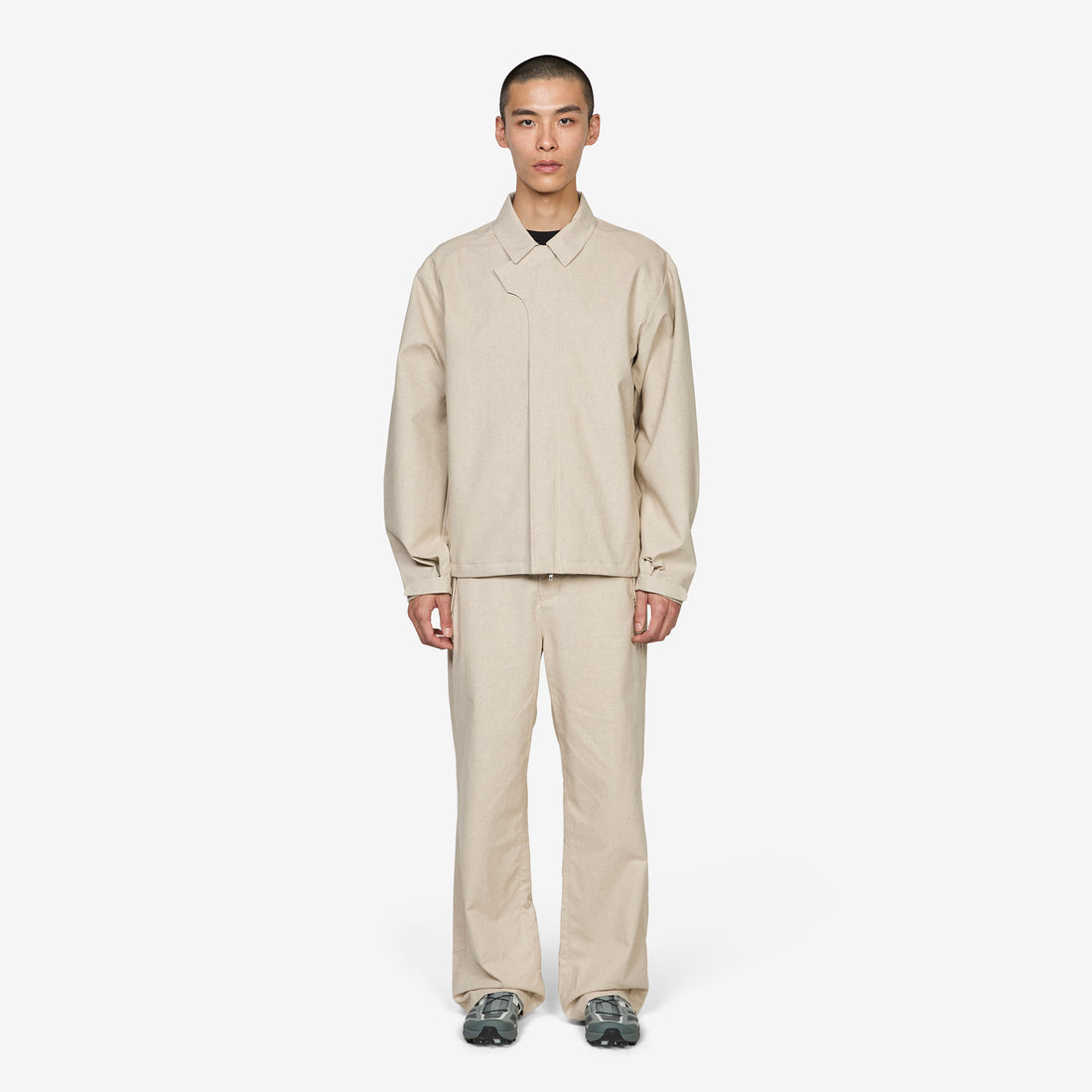 Path Linen Cotton Mixed Trouser Beige Pants