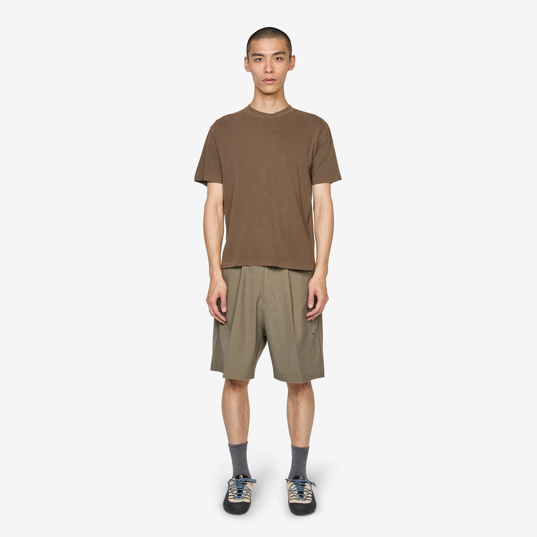 Above The Clouds x Cut Short Grey Pinstripe Shorts