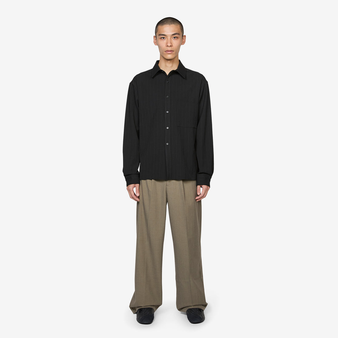 Hold Longsleeve Shirt Black Pinstripe Shirts