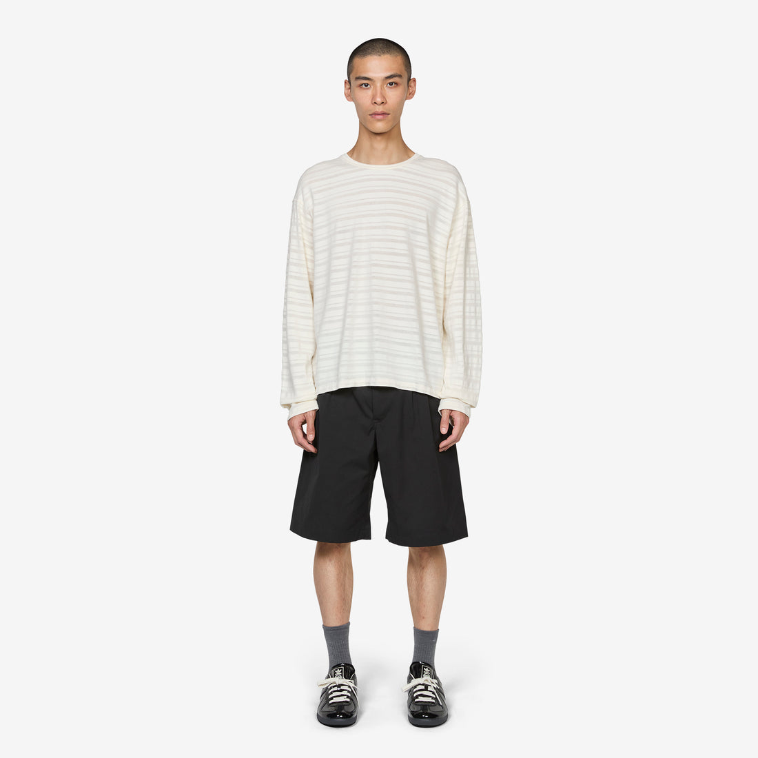 Round Neck Sweater Off White Stripe Jumpers