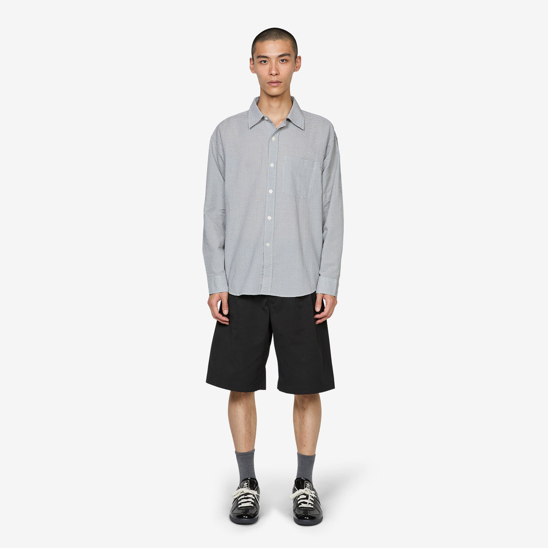 Executive Shirt Textured Bottle Grey Check Shirts