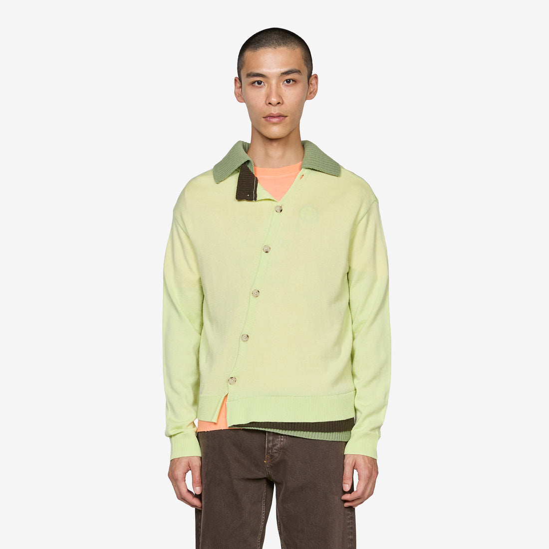 Layered Collar Cardigan Lemon Jumpers