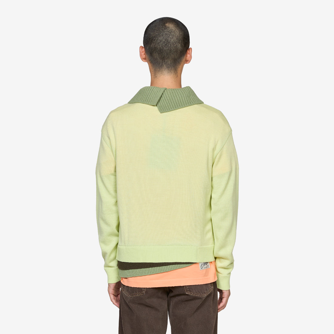 Layered Collar Cardigan Lemon Jumpers