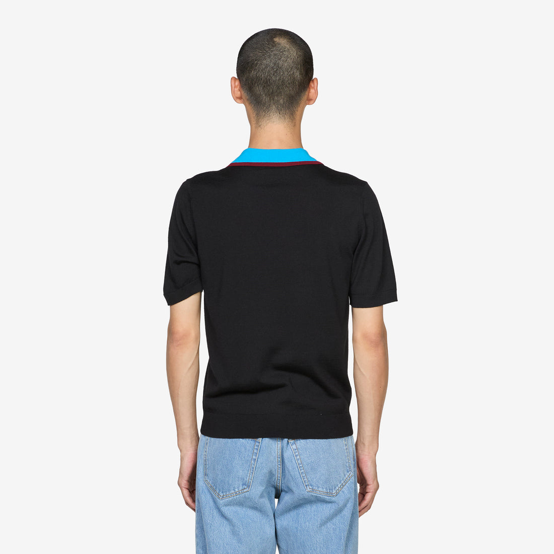 Merino Wool Polo Shirt Black Shirts