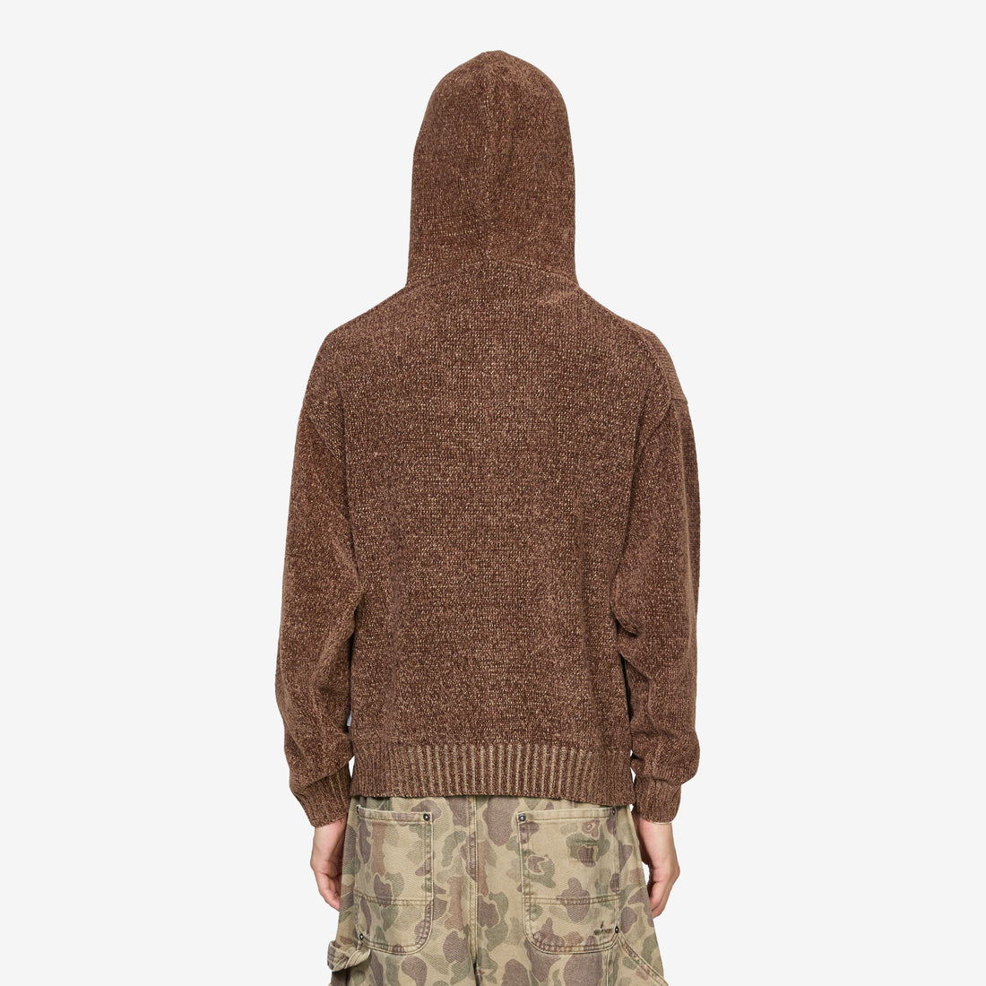 Mall Yarn Zip Up Hoodie Brown Jumpers