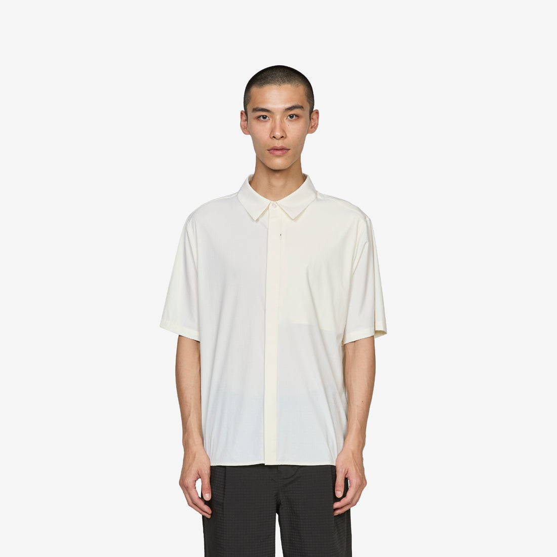 Align Button Up Short Sleeve Shirt Off White Shirts