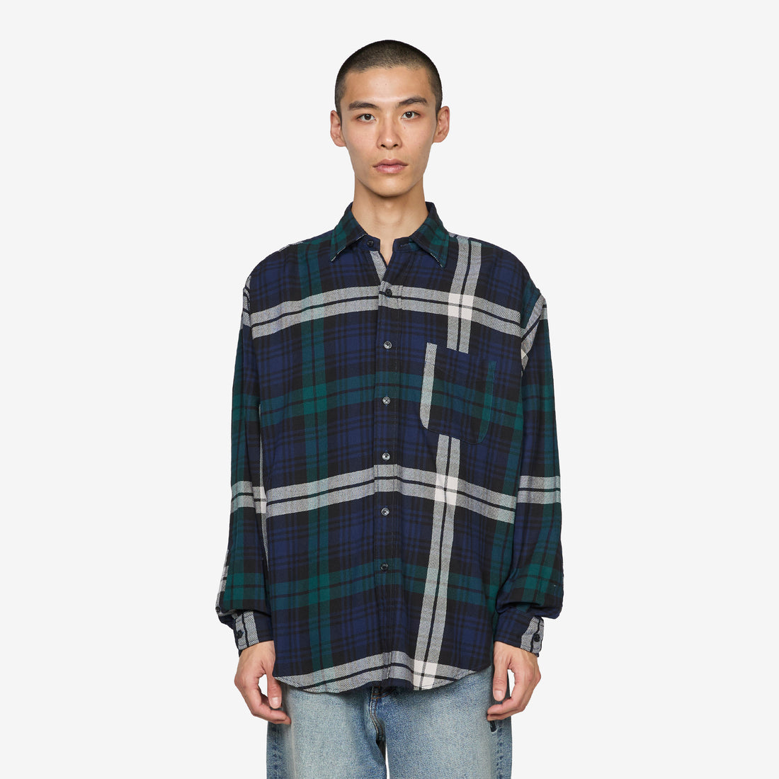 Big Check Heavy Cotton Nell Shirt Navy Shirts