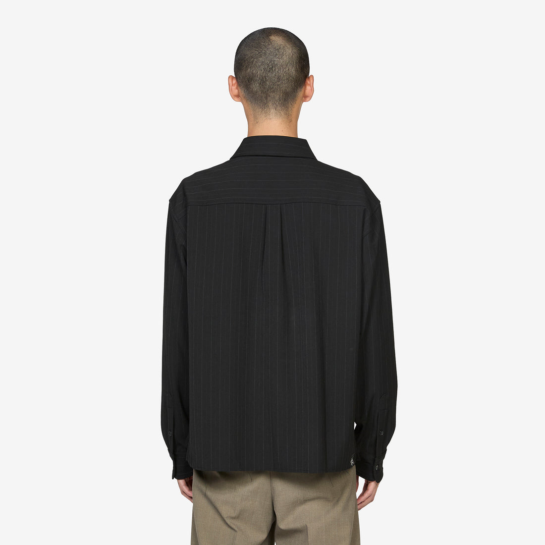 Hold Longsleeve Shirt Black Pinstripe Shirts