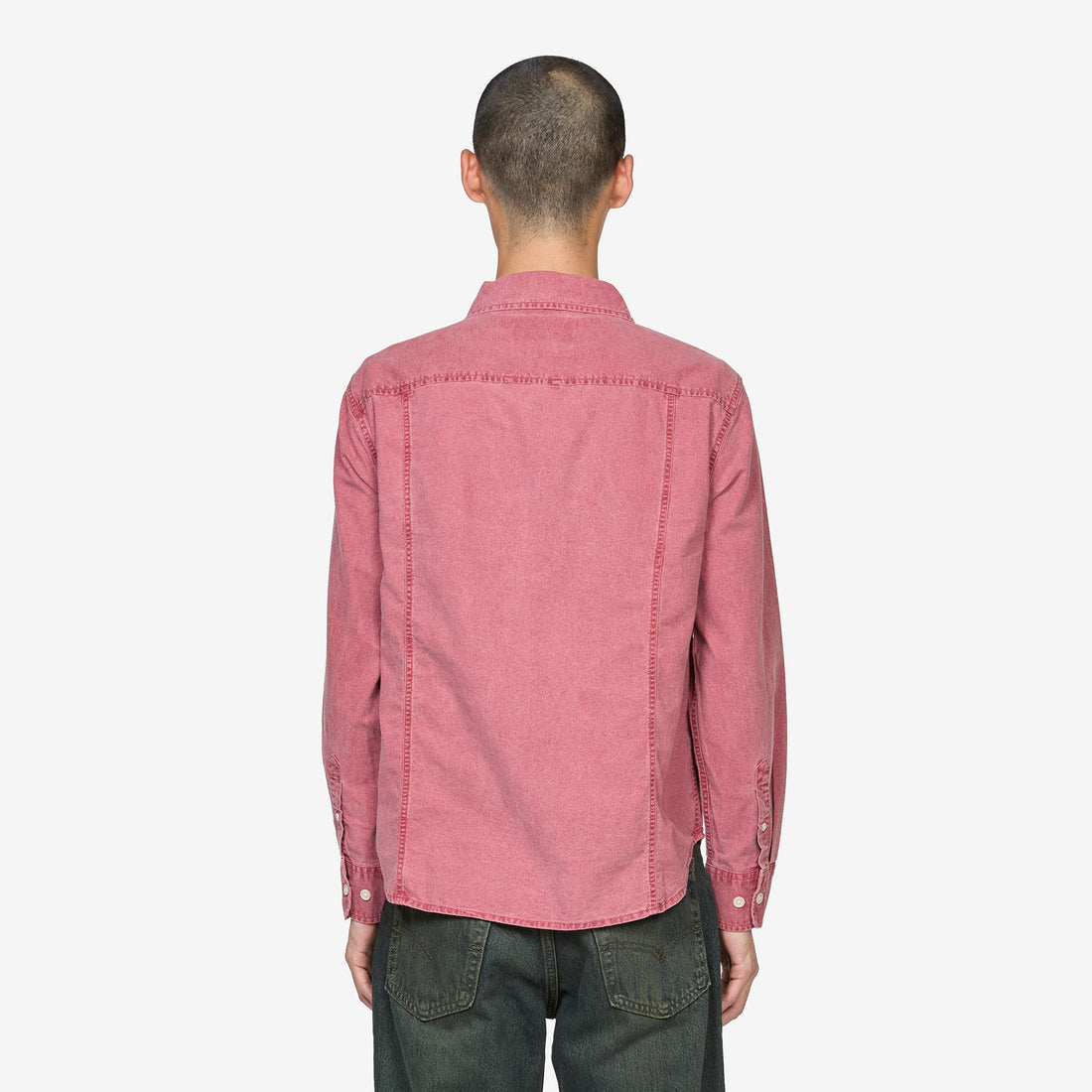 Pigment Dyed Canvas Longsleeve Shirt Red Shirts