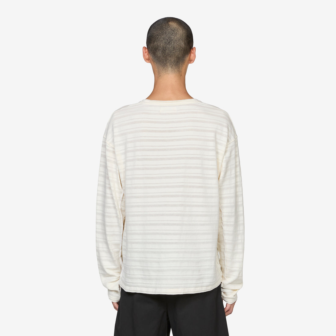 Round Neck Sweater Off White Stripe Jumpers