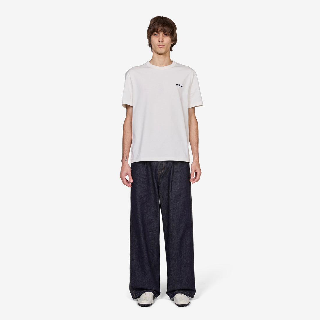 Boxy Small VPC T-Shirt White | Dark Navy Tees