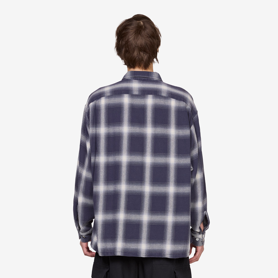 Ombre Bleached Long Sleeve Shirt Navy Shirts