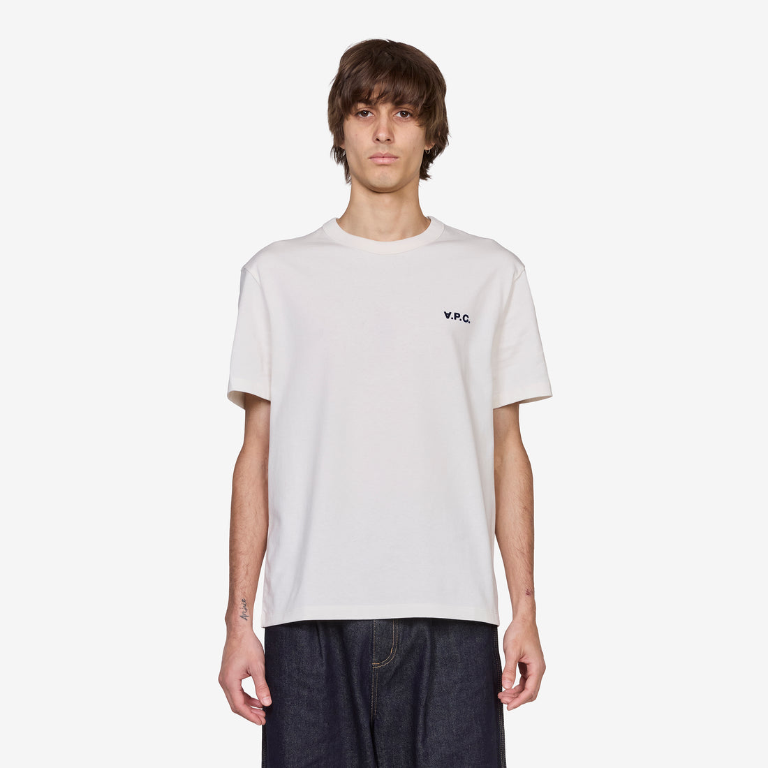 Boxy Small VPC T-Shirt White | Dark Navy Tees