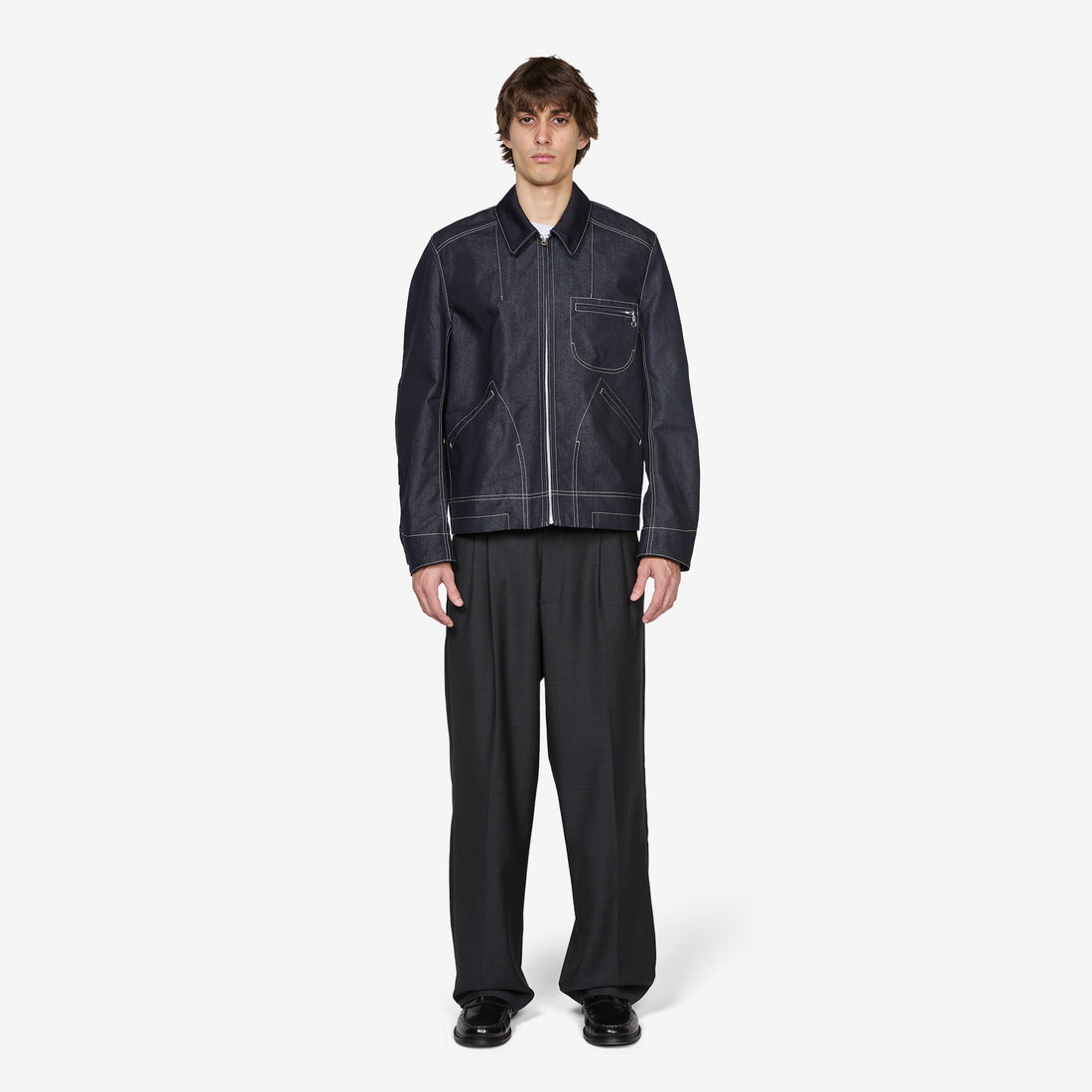 Reactive-Dyed Denim Jacket Indigo Jackets