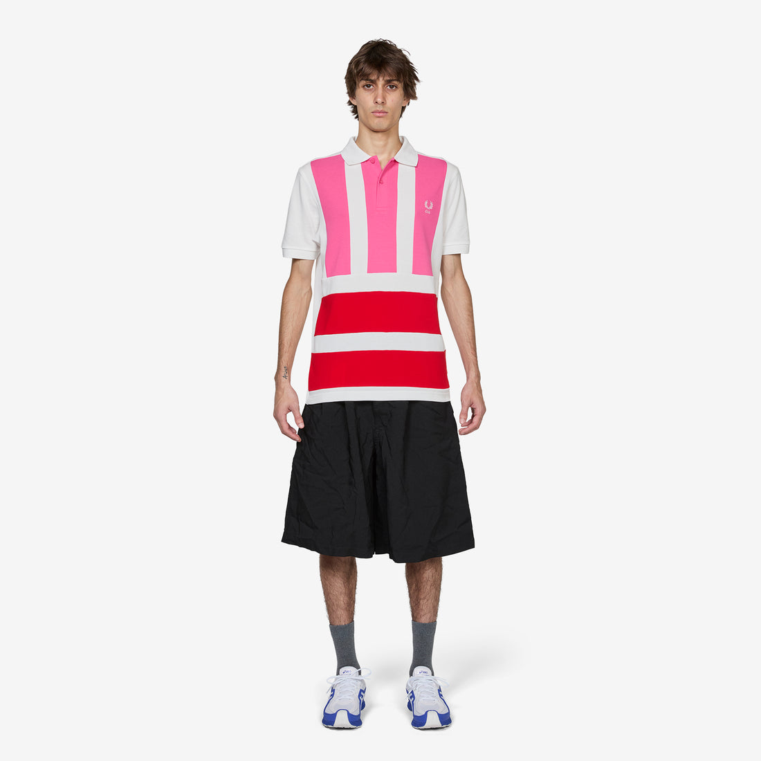 Fred Perry x Stripe Patchwork Polo White | Mix Shirts