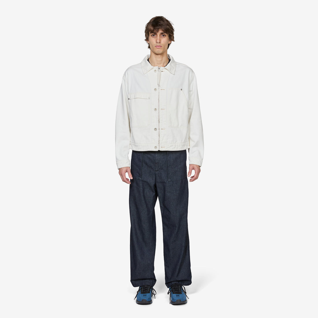 Bull Denim Zip Jacket Gauze White Jackets