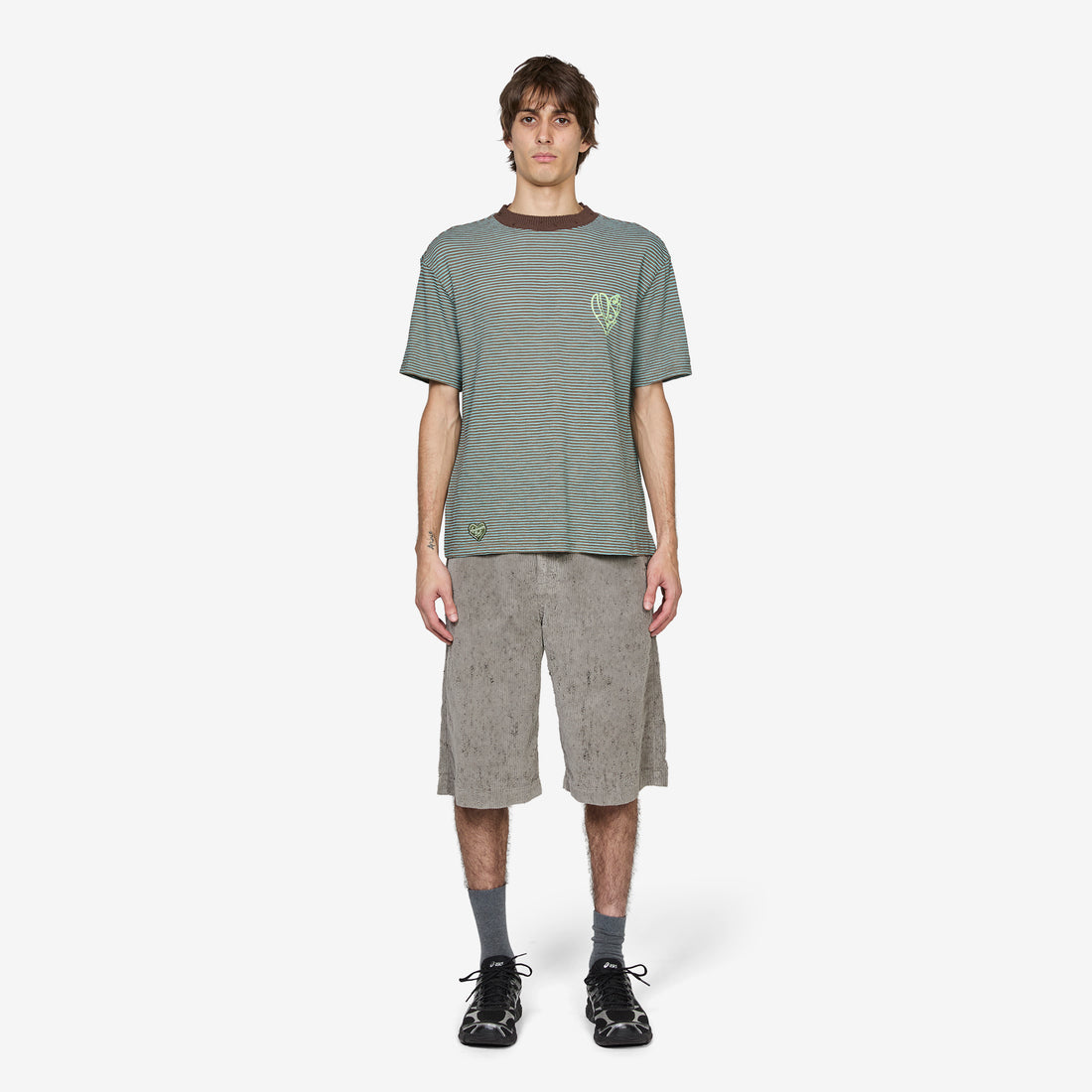 Heart Logo Stripe T-Shirt Mint | Chocolate Tees