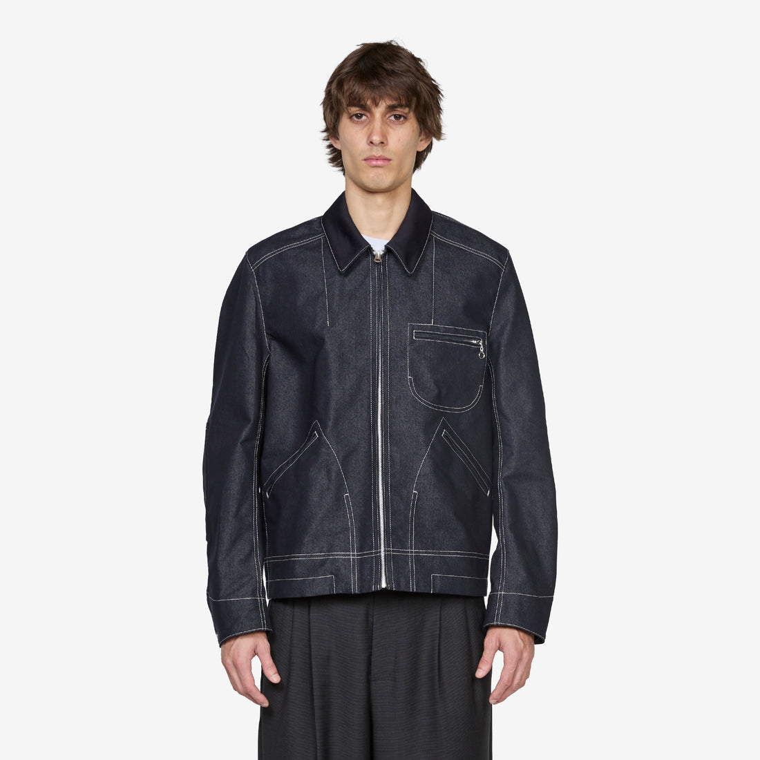 Reactive-Dyed Denim Jacket Indigo Jackets