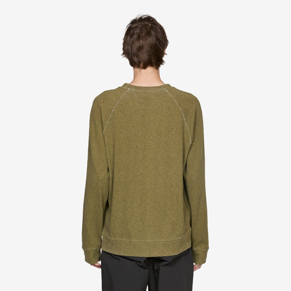 Heavy Jersey Plated Crewneck Sweatshirt Dried Herb Tees