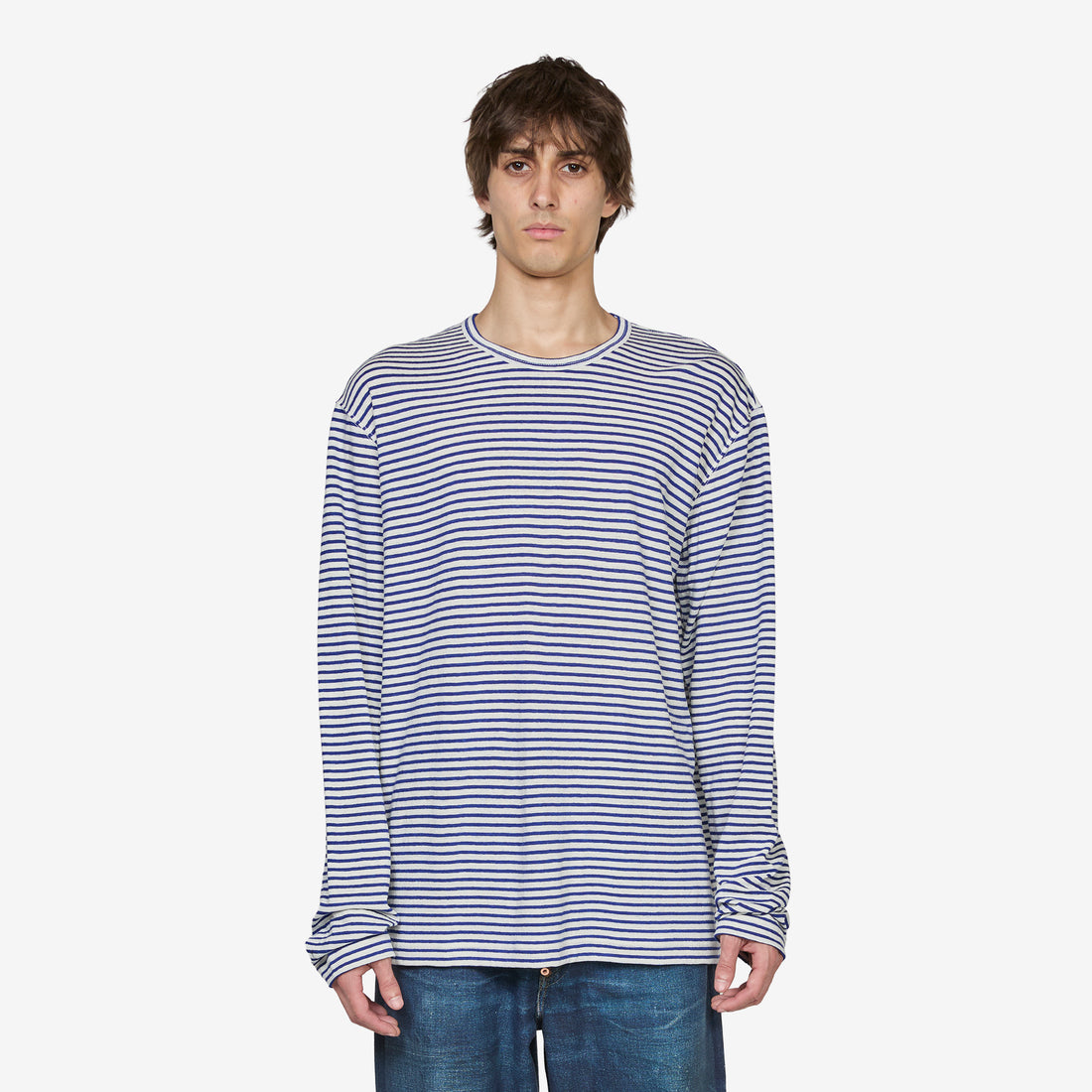 Striped Linen T-Shirt White | Blue Tees