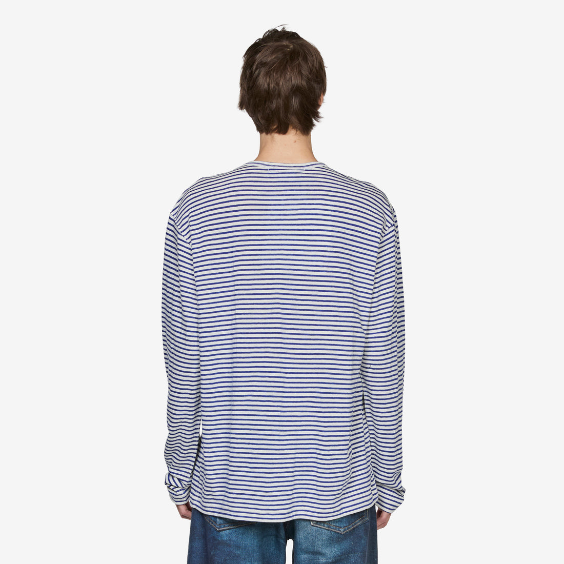 Striped Linen T-Shirt White | Blue Tees