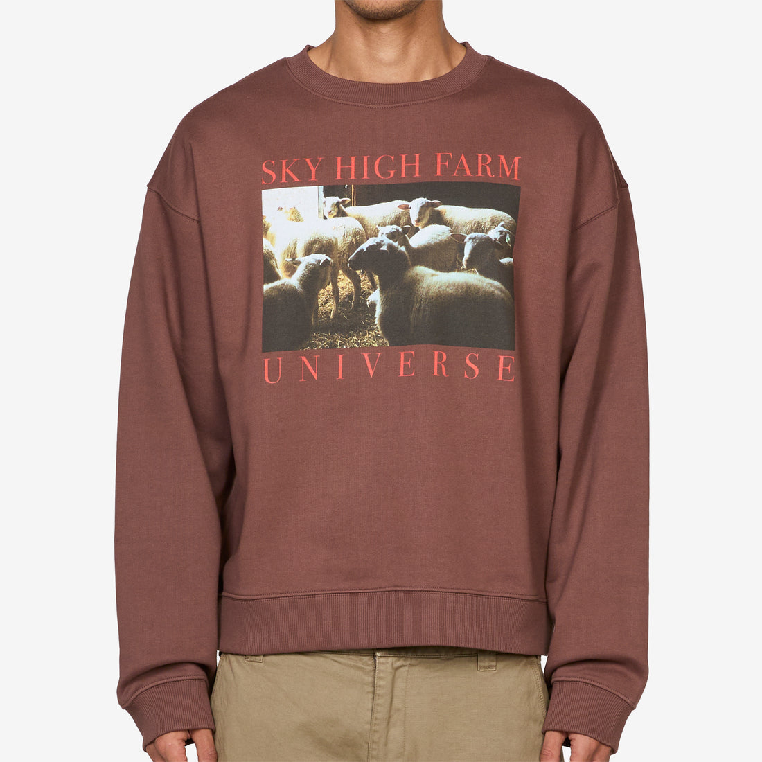 SHF Universe Sheep Crewneck Brown Jumpers