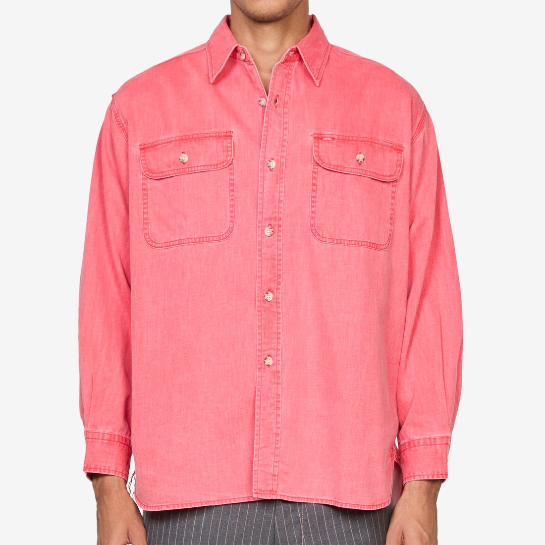 Work Light Denim Pigment Coating Red Jackets