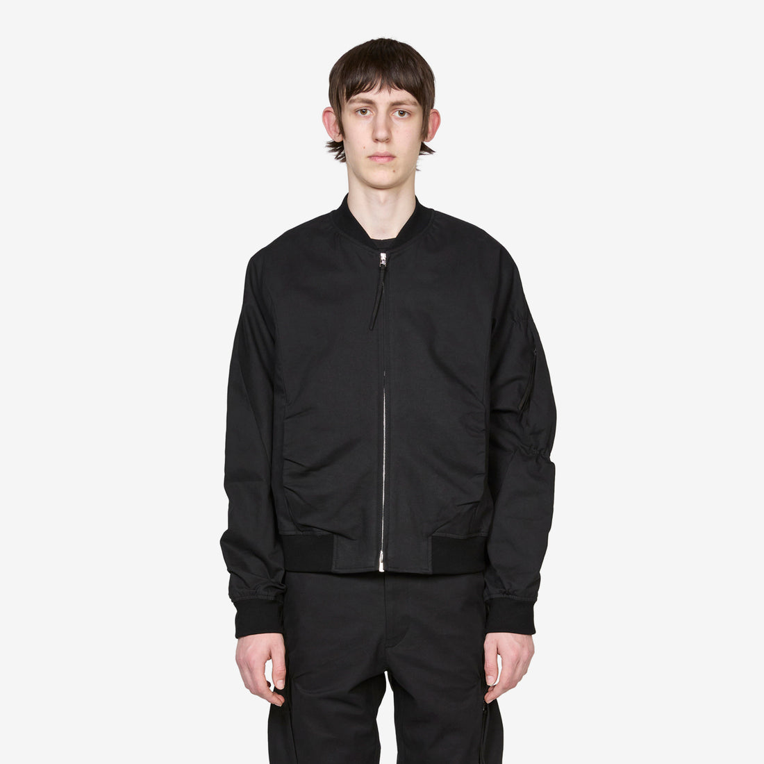 Shirring Bomber Black Jackets