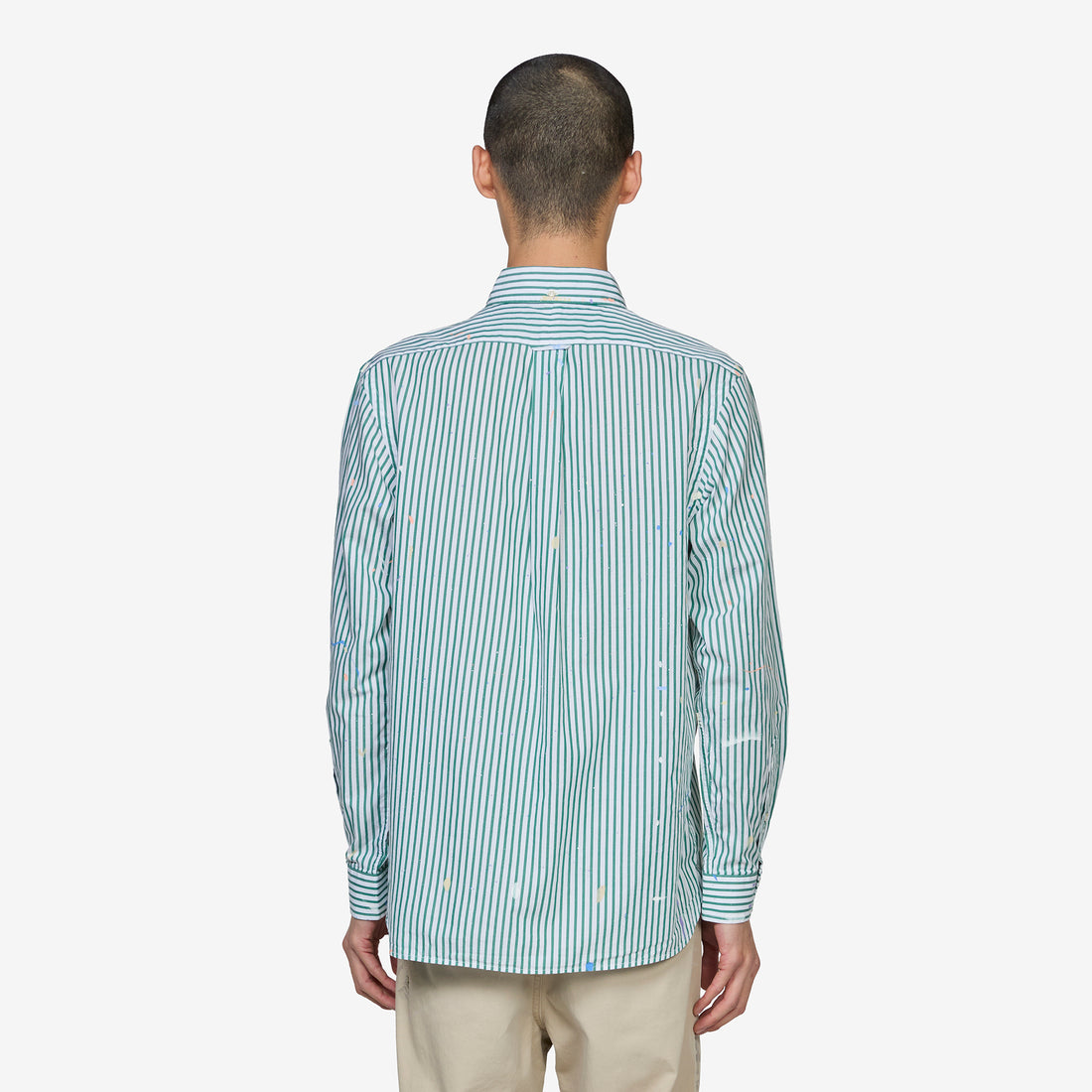 Classic Fit Paint-Splatter Striped Shirt Broadcloth Stripe Shirts
