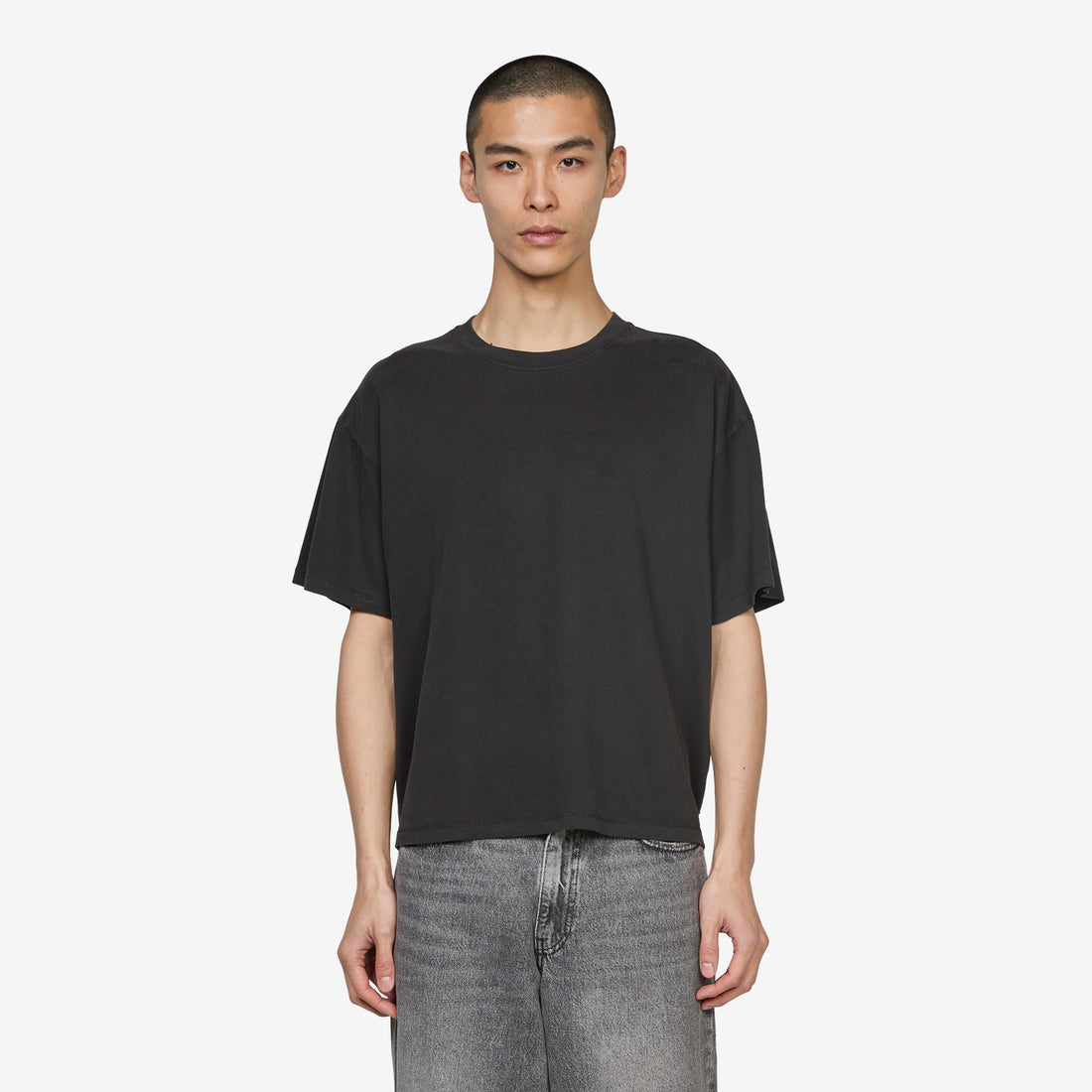 Boxy T-Shirt Garment Dye Jet Black Tees