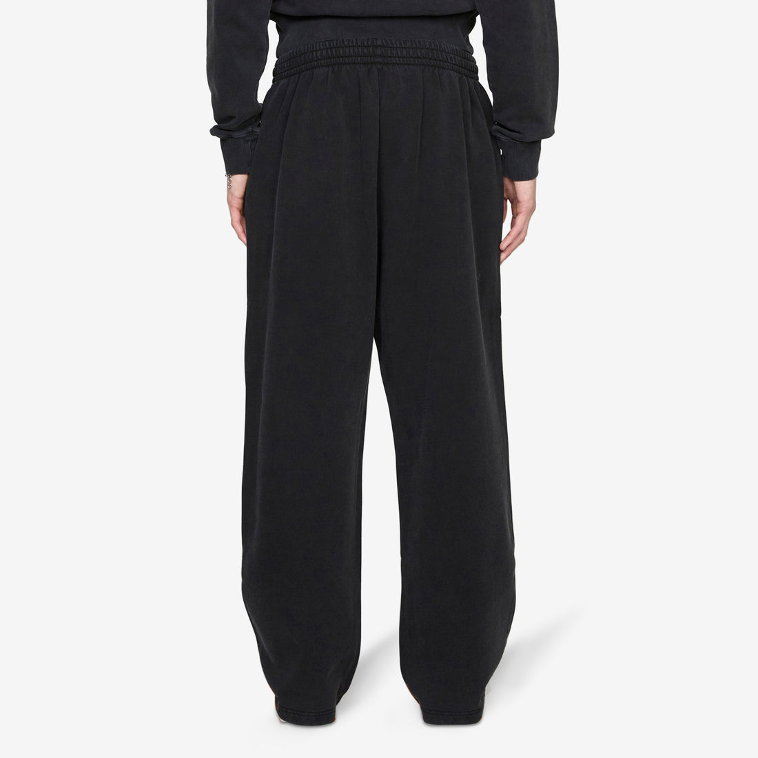 Wide Leg Trackpant Washed Black Pants