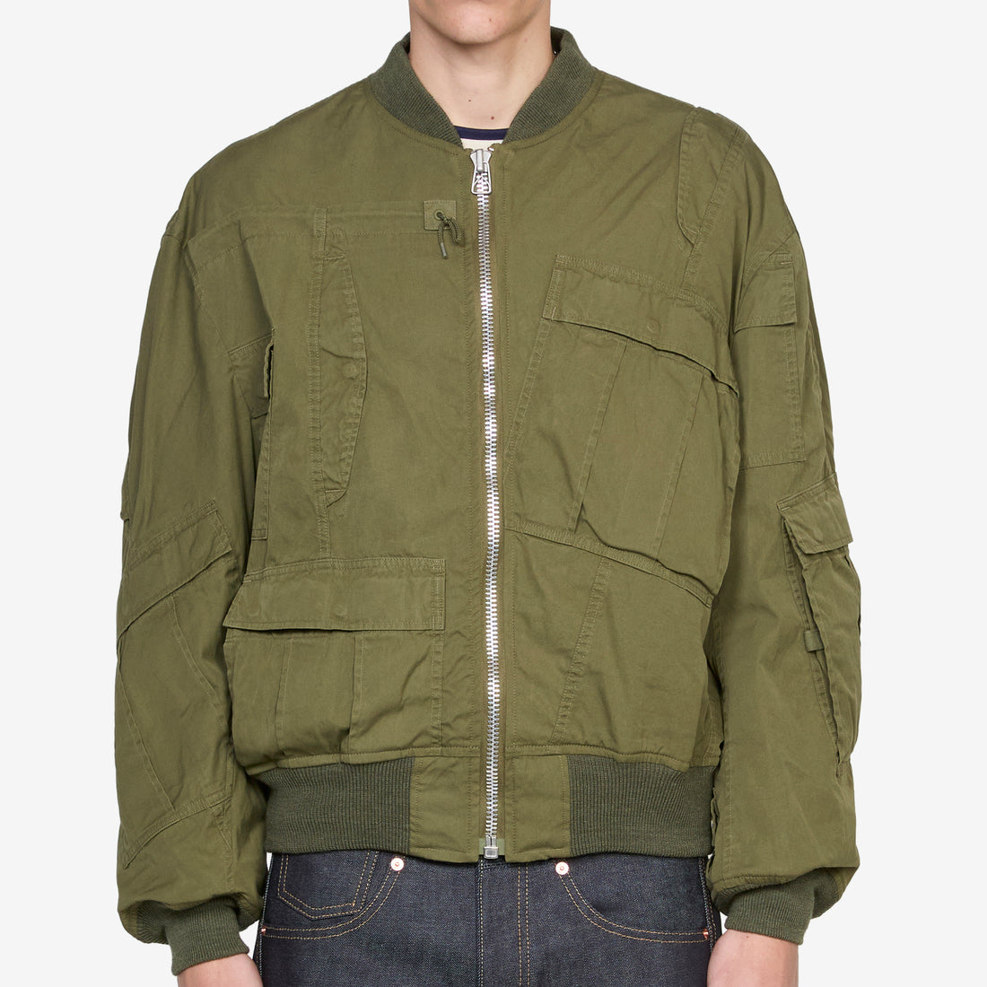 Rebuild By Needles Multi Pocket Bomber Jacket Khaki Jackets