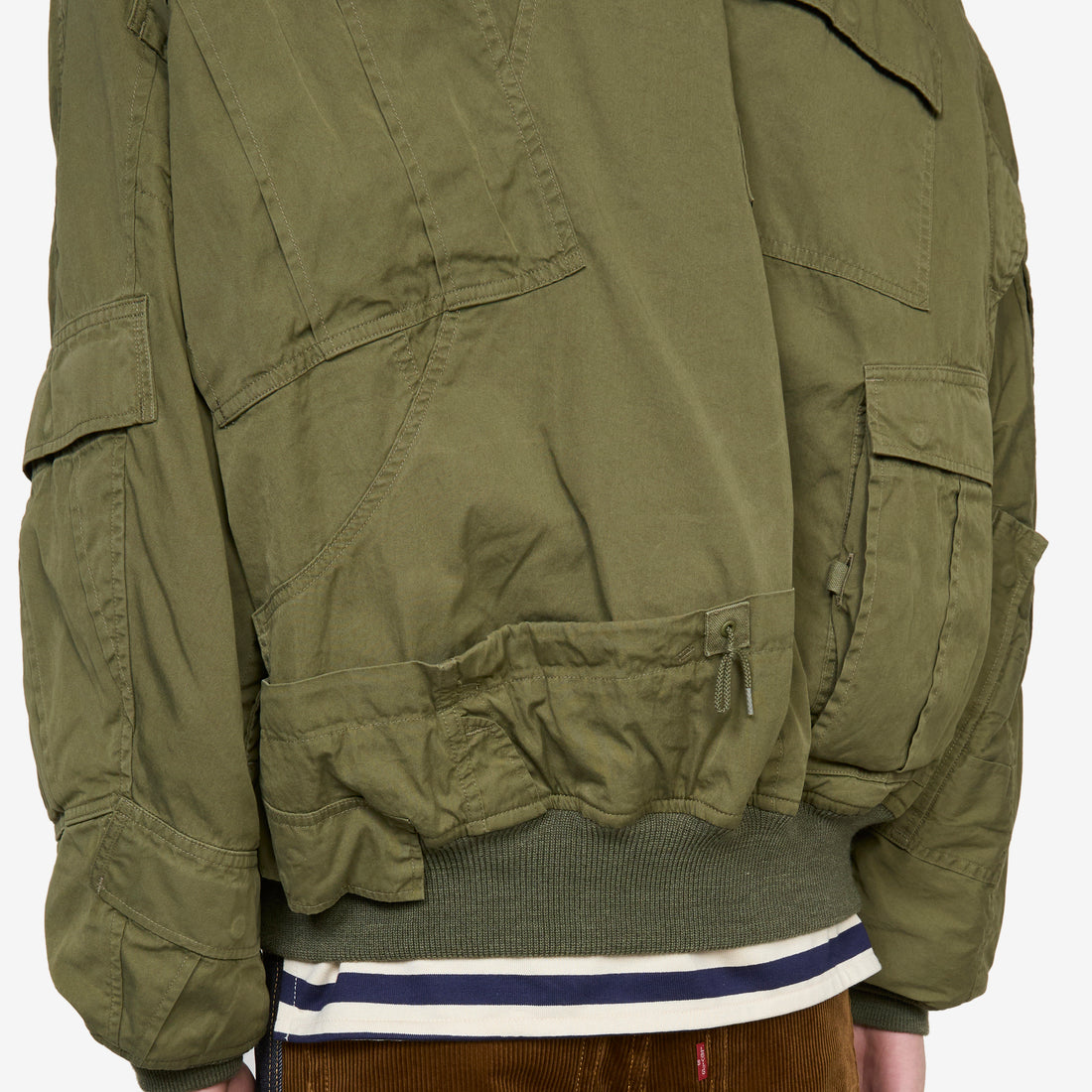 Rebuild By Needles Multi Pocket Bomber Jacket Khaki Jackets